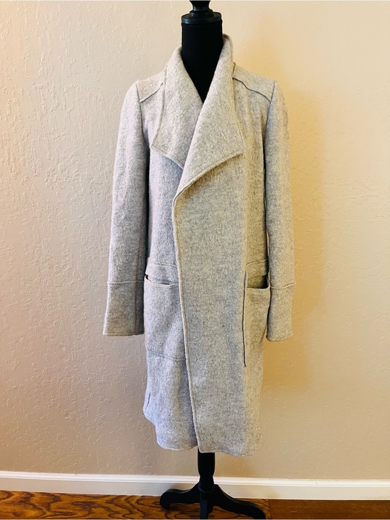 Zara Jackets & Blazers - Zara Light Gray Shawl Collar Wool-Blend Pea Coat